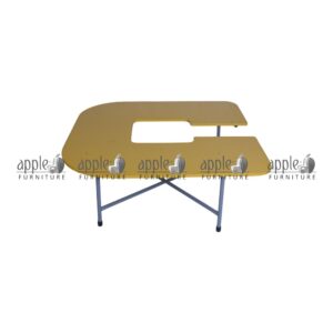APPLE AP-151-ALP-C horseshoe classroom table with blue tabletop for preschool and Montessori furniture Durable horseshoe classroom table with metal pipe frame for teacher-guided group learning Blue preschool activity table for drawing, reading, writing, and classroom activities Collaborative learning table with horseshoe shape for daycare, playgroup, and junior school classrooms