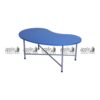 APPLE AP-151-FRT-BEN bean shaped classroom table with blue tabletop for preschool furniture Durable bean shaped classroom table with metal pipe frame for Montessori learning spaces Blue activity table for reading, writing, drawing, coloring, and classroom activities Preschool group work table with blue curved top for daycare, playgroup, and junior classrooms