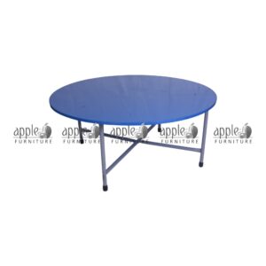 APPLE AP-151-RND round classroom activity table with blue circular top, strong metal frame, school group study table and circular classroom table for students