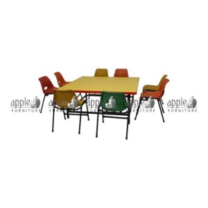 APPLE AP-200 and AP-115 school activity table and chair set with colourful seats, kids classroom furniture set and strong group learning table set