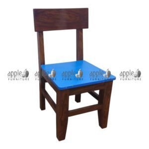 APPLE AP-1001-BLU Wooden School Chair Pakistan with blue seat, School Student Wooden Chair and Classic Classroom Seating