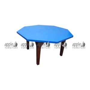APPLE AP-1002-BLU Octagon Activity Table with blue top, Octagon Classroom Table and Group Learning Table for Kids