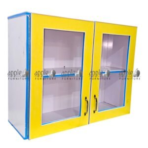APPLE AP-1004 School Storage Cabinet with Glass Doors, Educational Display Cupboard and Classroom Glass Door Cabinet for books and learning materials