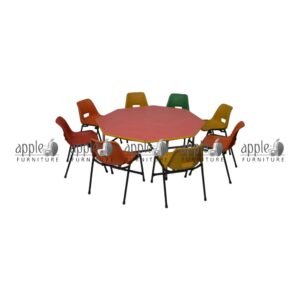 APPLE AP-200-MLT AP-150-RED Preschool Activity Table Set with colorful Kindergarten Group Table Set and Nursery Classroom Table and Chairs