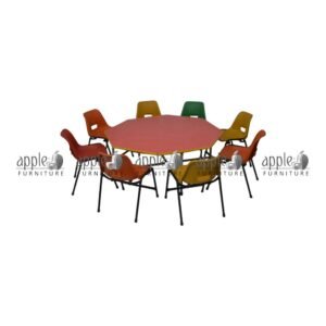 APPLE AP-200-MLT AP-150-RED Preschool Activity Table Set with colorful Kindergarten Group Table Set and Nursery Classroom Table and Chairs